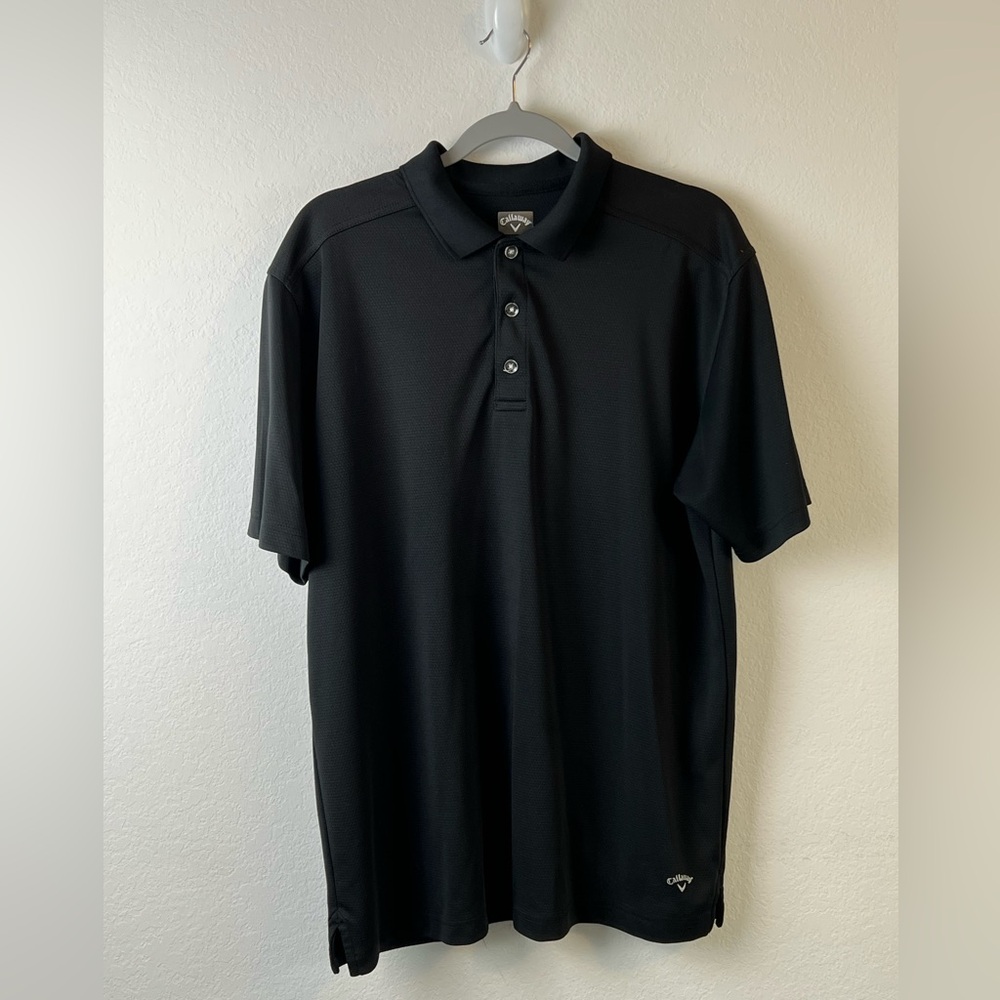 Callaway Opti Dri Black Short Sleeve Golf Polo